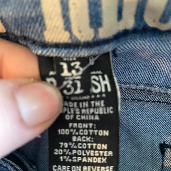 Vintage Reunion Women's Rewash Jeans Size 13 Denim Distresses Stretch - Picture 5 of 7